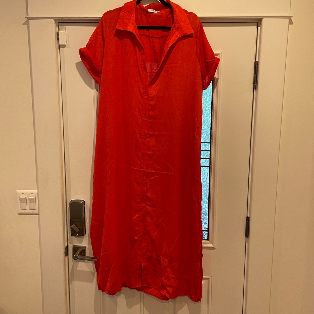 ASOS (Glampur Curve) red shirt dress, size 16 US (20 UK)